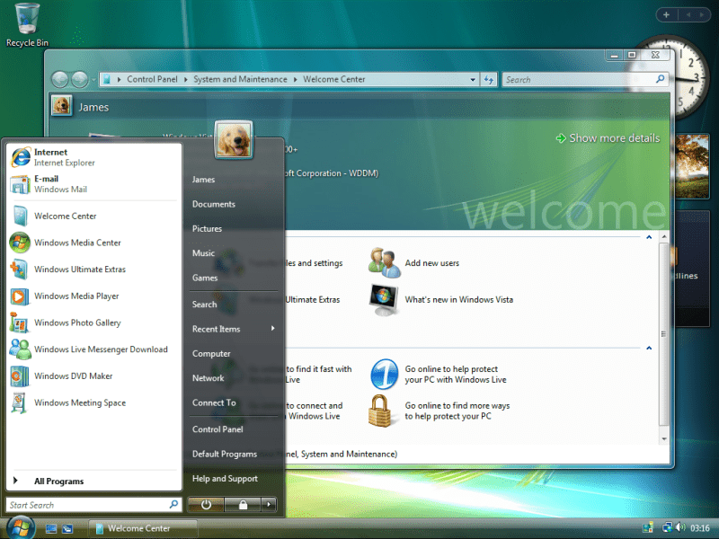Windows Vista Interface