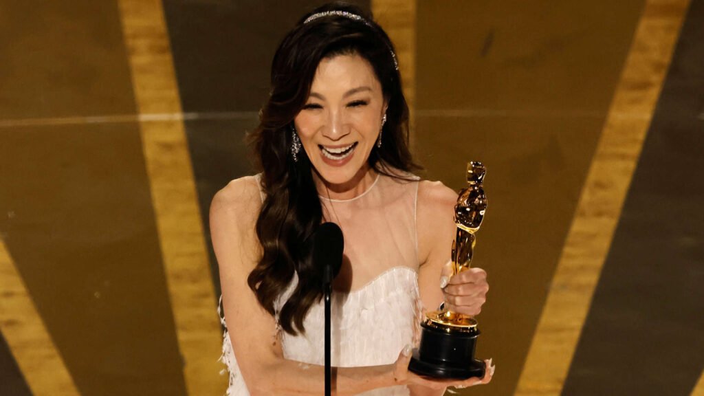 Michelle Yeoh wins the Oscar for Best Actress for "Everything Everywhere All at Once" during the Oscars show at the 95th Academy Awards in Hollywood, Los Angeles, California, US, March 12, 2023.
