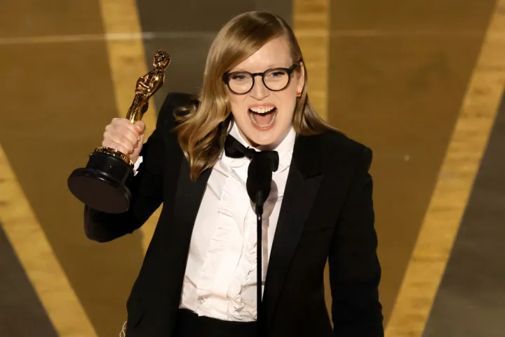 Sarah Polley accepts the Best Adapted Screenplay award for "Women Talking" onstage during the 95th Annual Academy Awards at Dolby Theatre on March 12, 2023, in Hollywood, California. — Kevin Winter / Getty Images