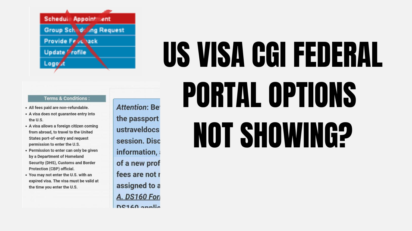 US VISA PORTAL Options ISSUE SOLUTION